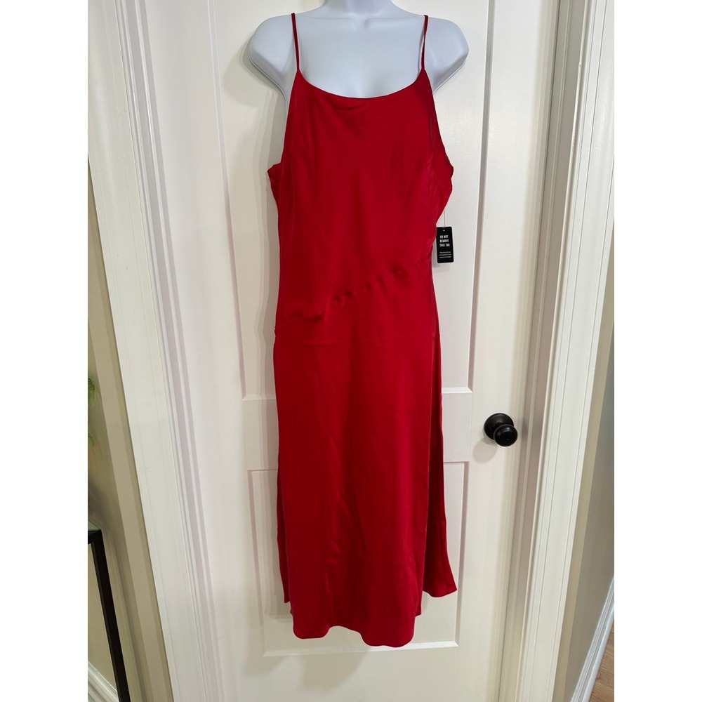 Satin Scoop Neck Midi Downtown‎ Cami Slip Dress size large